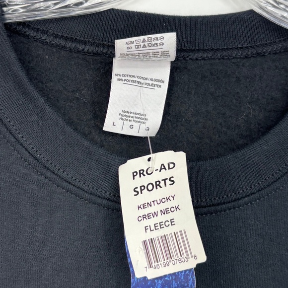 Pro-Ad Sports Adult Large Crewneck Sweatshirt Black Kentucky UK Wildcats Long Sl - Picture 4 of 7